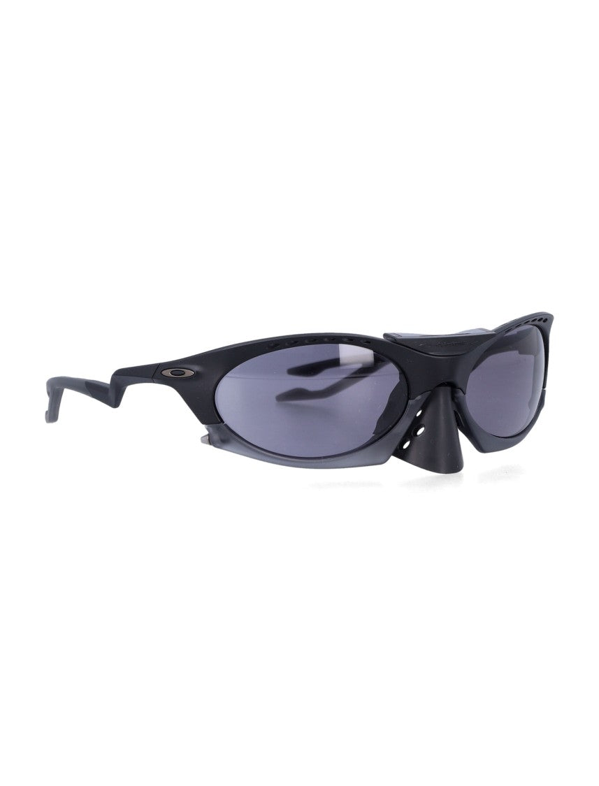 Oakley Plantaris Wraparound Black Frame Sunglasses