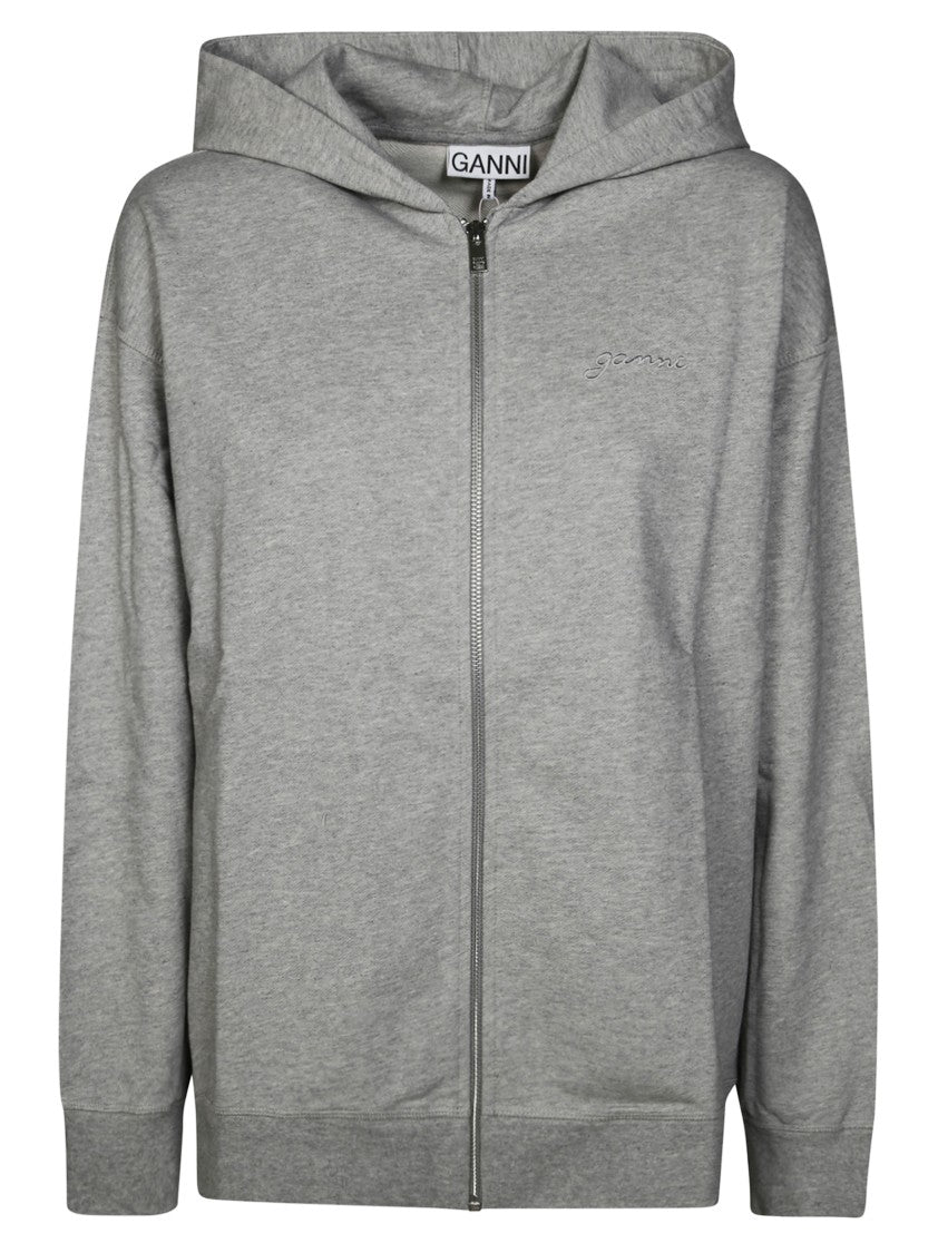 Ganni Isoli Teddy Oversized Zip Hoodie