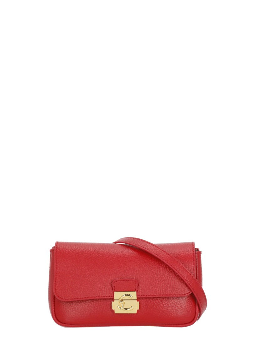 Coccinelle Compact Leather Shoulder Bag With Gold-Tone Lock