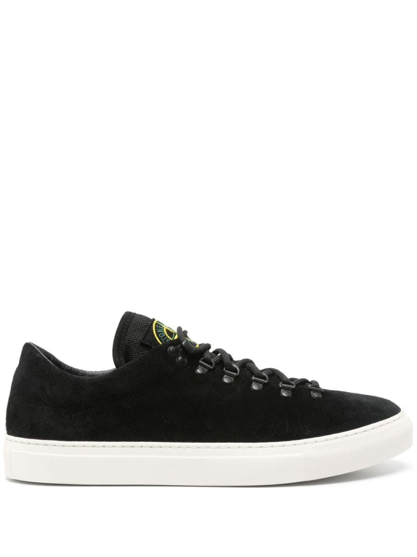 Stone Island Black Suede Low-Top Sneakers