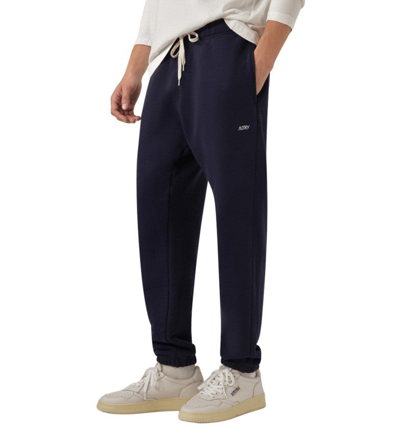 Autry Relaxed Fit Blue Trousers With Elastic Waistband