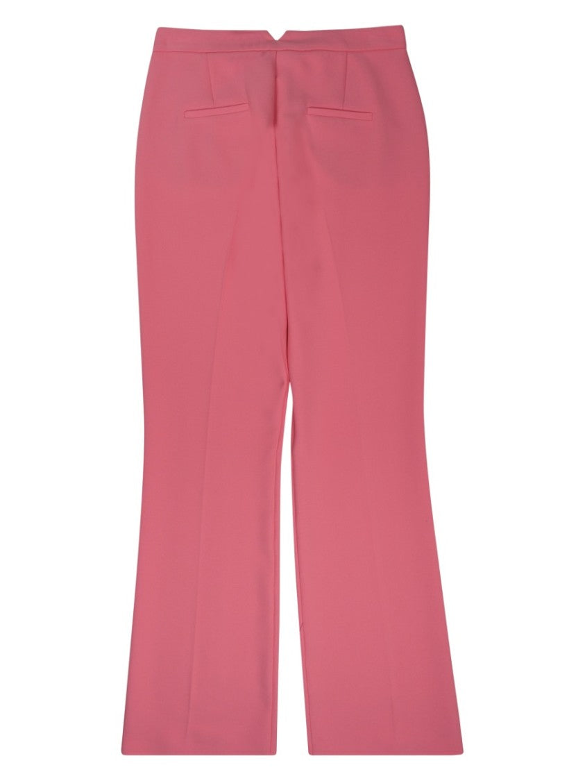 Oscar The Collection Tailored Pink Trousers With Flared Hem And Concealed Fastening
