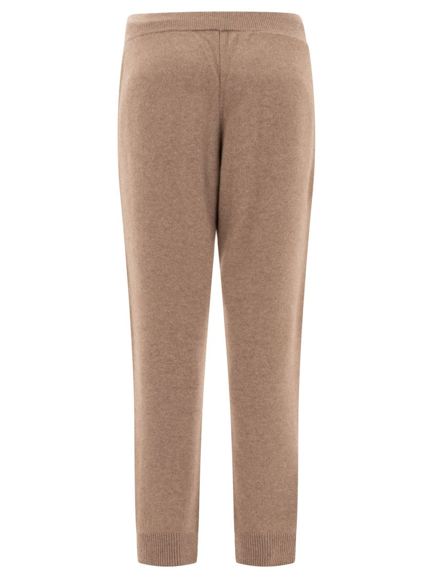 Auralee Brown Cashmere Trousers With Adjustable Drawstring