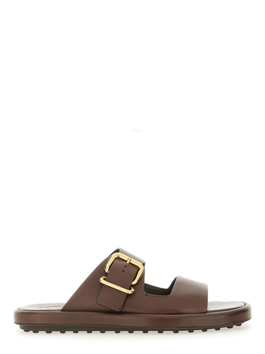 Tod's Brown Leather Sandal