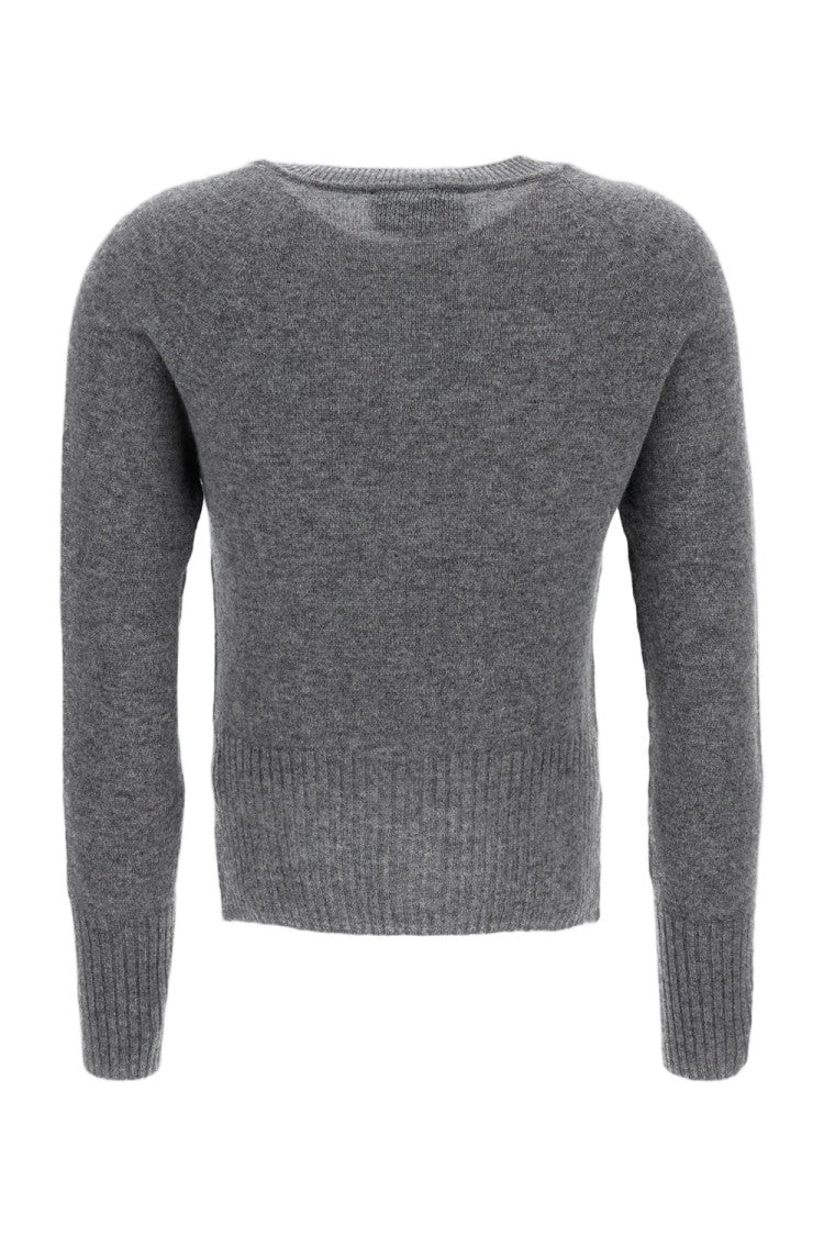 Simone Rocha Grey Cashmere Cardigan With Crystals