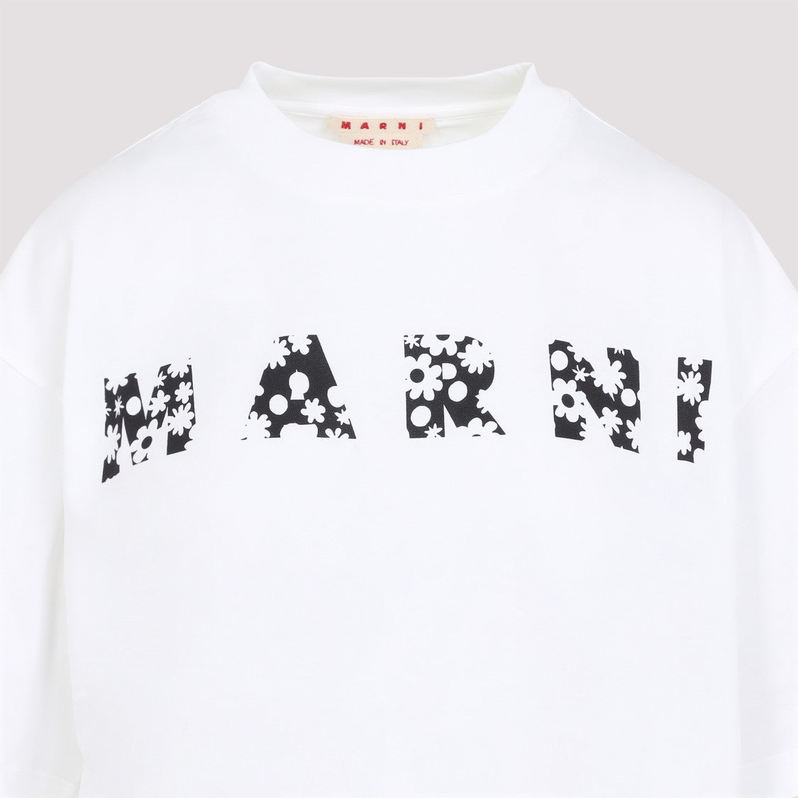 Marni Dropped Shoulder Lily White Cotton T-Shirt