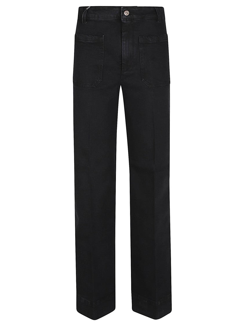 Victoria Beckham Black Alina Stretch Straight-Leg Cotton Jeans