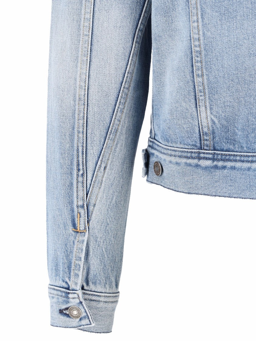 Tom Ford Light Wash Tailored Cropped Denim Jacket