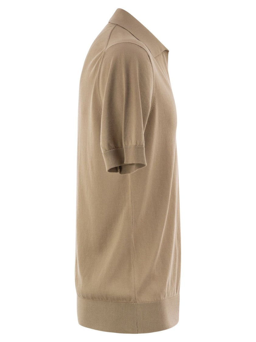 Peserico Polo Shirt In Pure Cotton Yarn