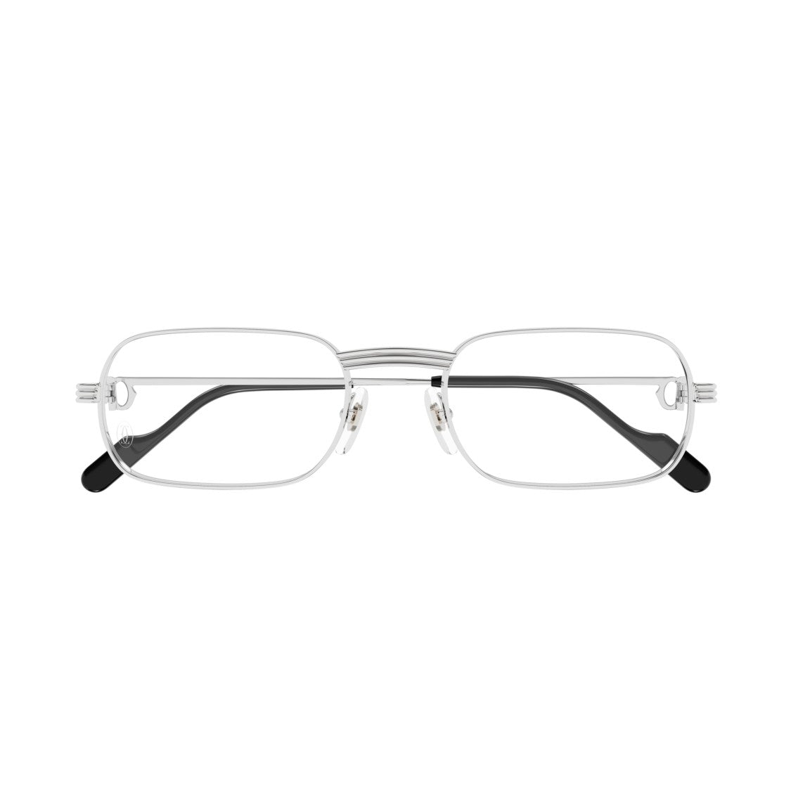 Cartier Ct0556o Polished Silver Rectangular Eyeglasses