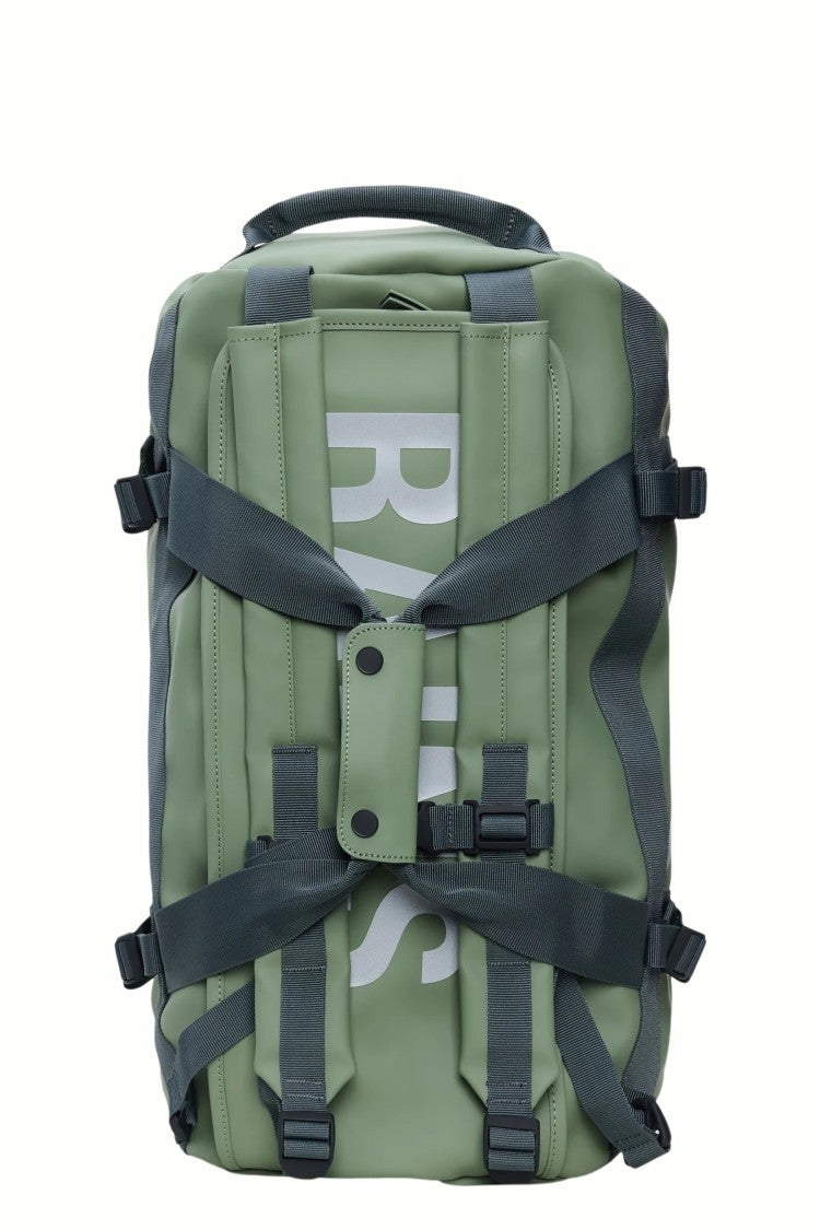 Rains Light Green Texel Duffel Small Two-Way Zip Polyester Duffle Bag