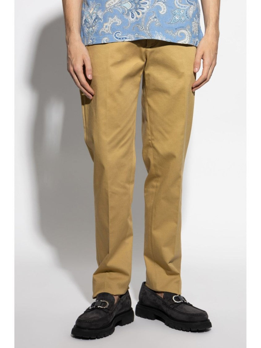 Etro Tailored Stretch-Cotton Chinos With Concealed Fastening