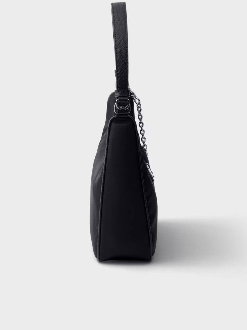 Prada Curved Rectangular Mini Shoulder Bag With Chain Detail