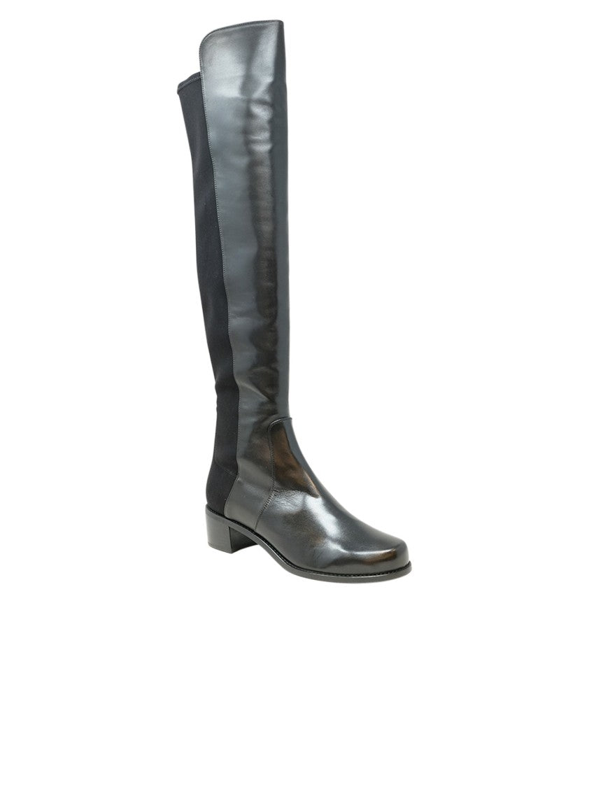 Stuart Weitzman Black Leather Reserve Boots