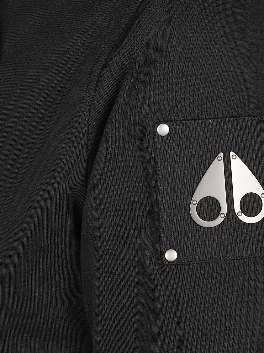 Moose Knuckles Zip-Through Hoodie With Fleece Lining And Metallic Logo Patch