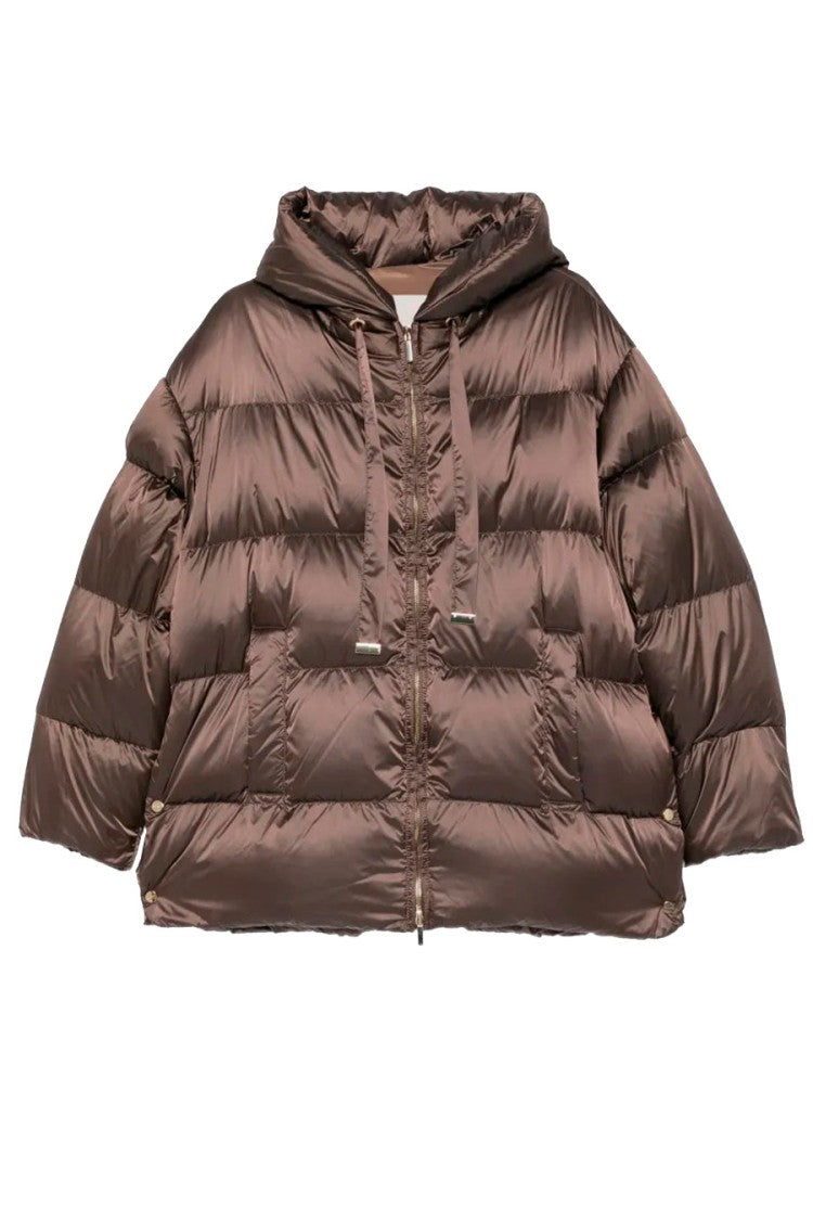 Max Mara Brown Mtcnerine Hooded Polyamide Puffer Jacket