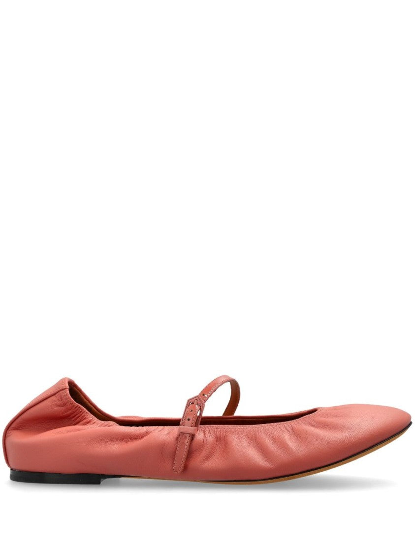 Lanvin Pink Buckle Strap Round Toe Flats