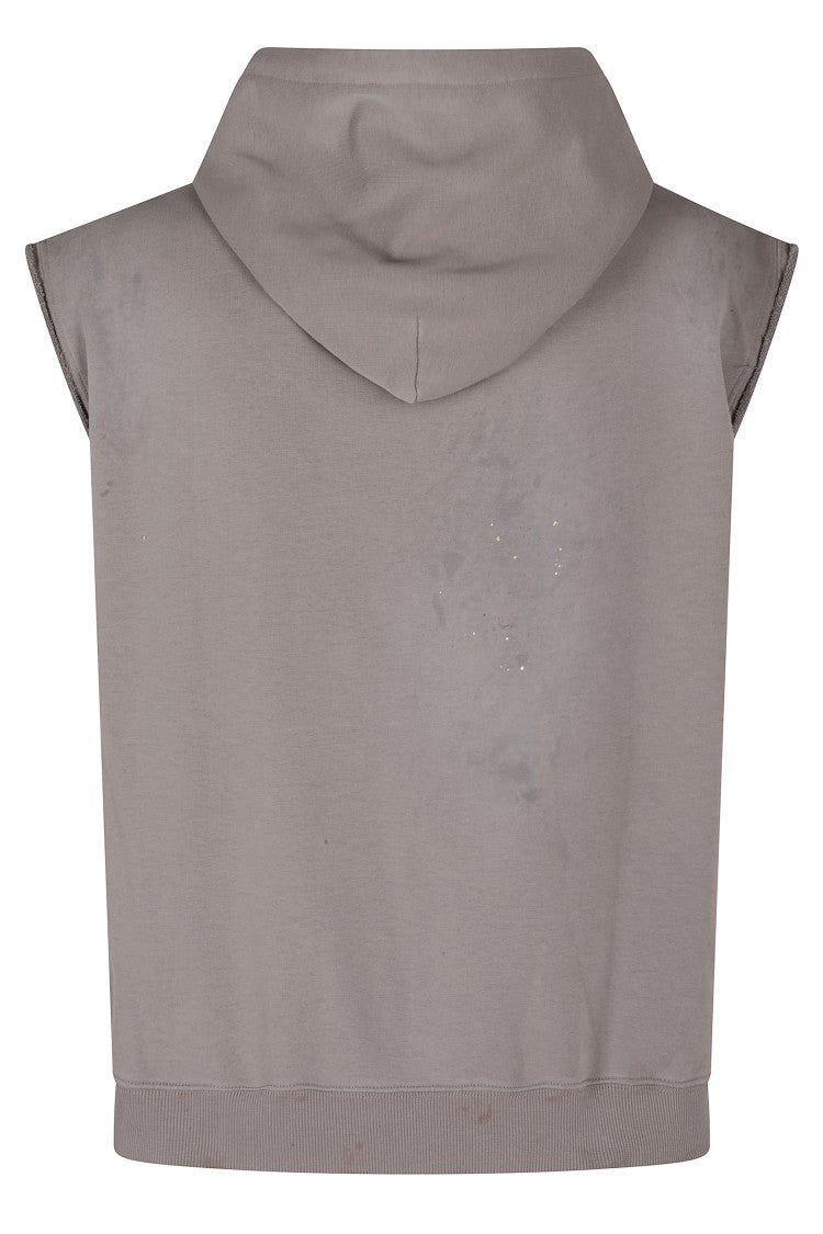 Mm6 By Maison Margiela Sleeveless Vintage Effect Sweat Jacket