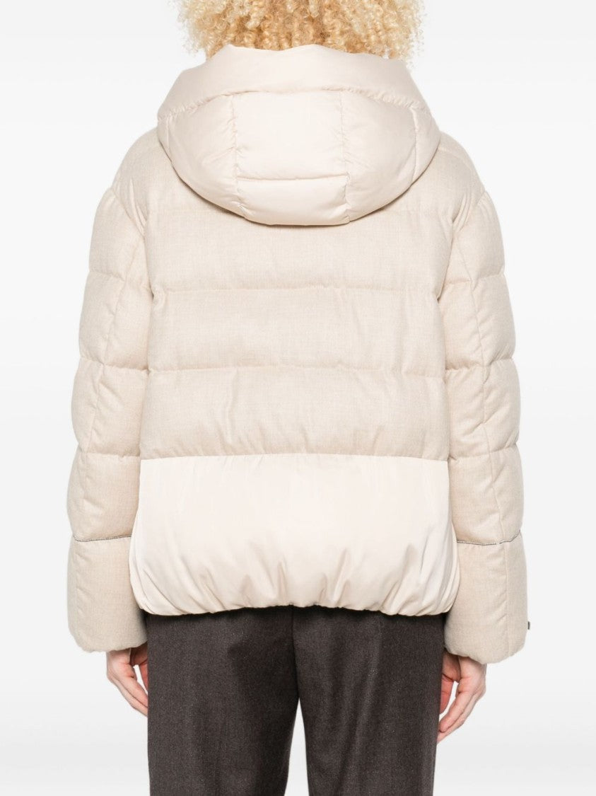 Peserico Boxy Quilted Short Jacket With Adjustable Hood