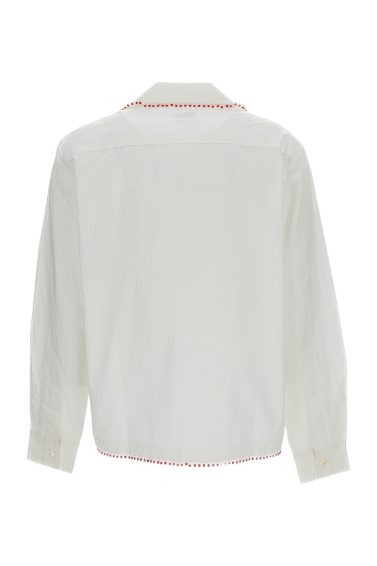 Bode New York White Redbud Long Sleeve Shirt