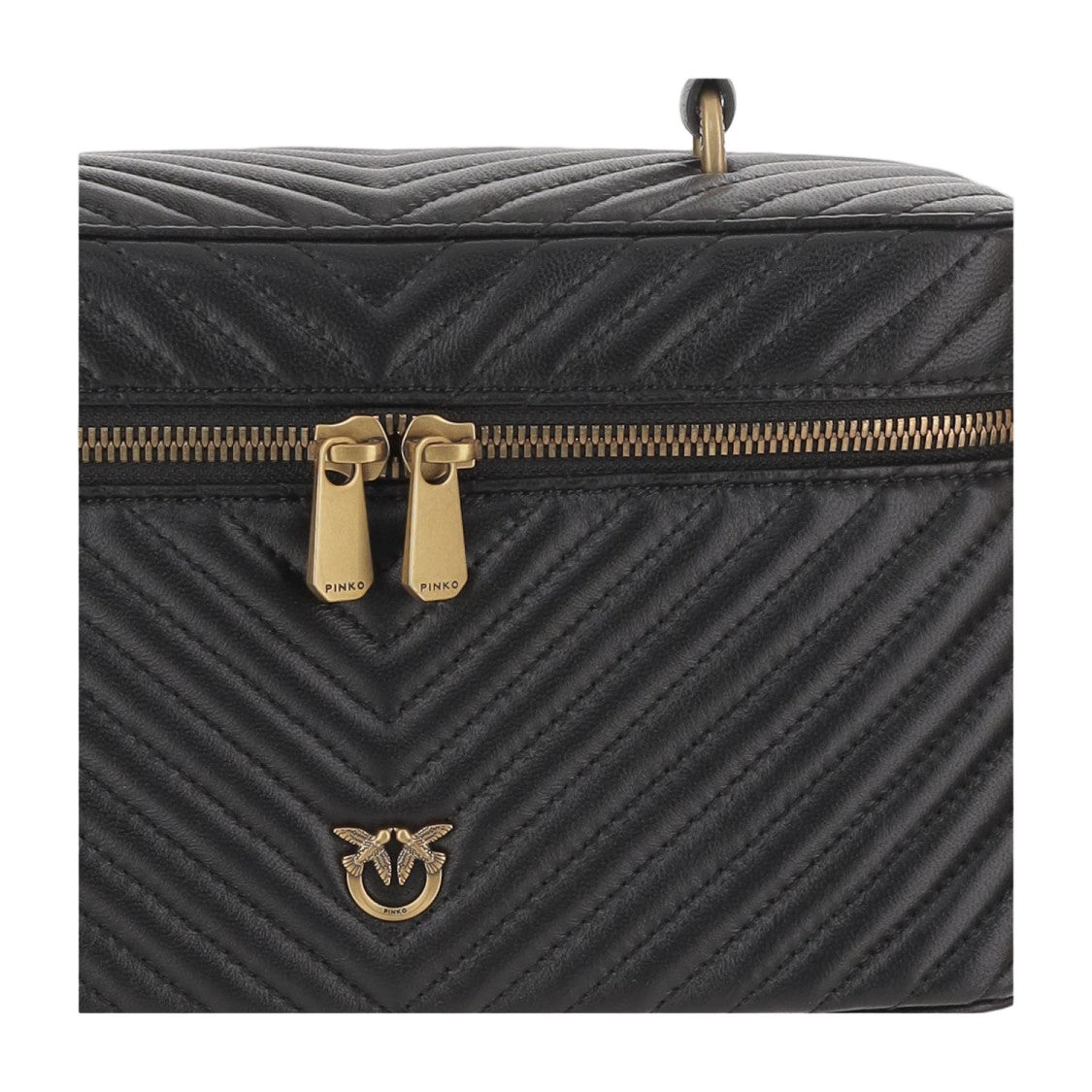 Pinko Leather Vanity Bag With Quilted Pattern