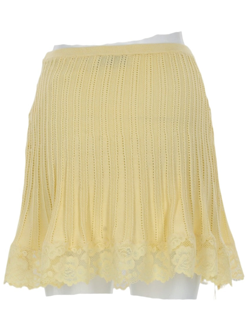 Self-Portrait Slim Fit Open Knit Mini Skirt