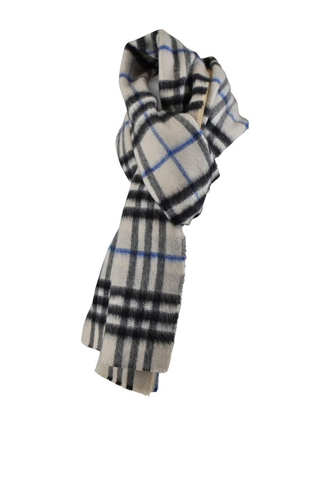 Burberry Reversible Plaid Cashmere Scarf With Signature Burberry Label