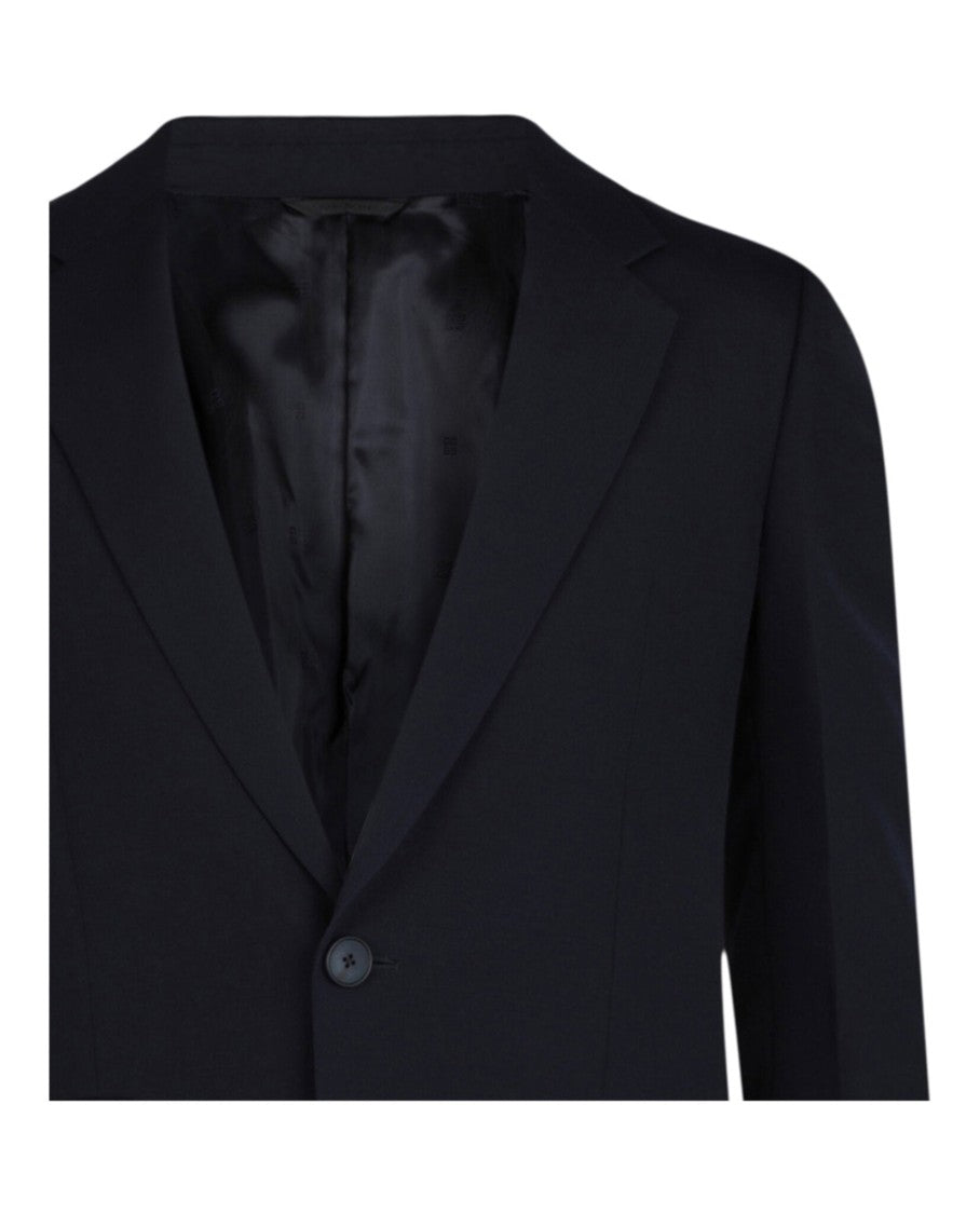 Givenchy Tailored Black Blazer With Classic Notched Lapels And Padded Shoulders