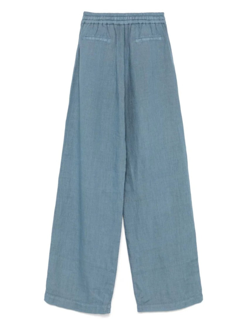 Fay Wide-Leg Pants With Elastic Waistband