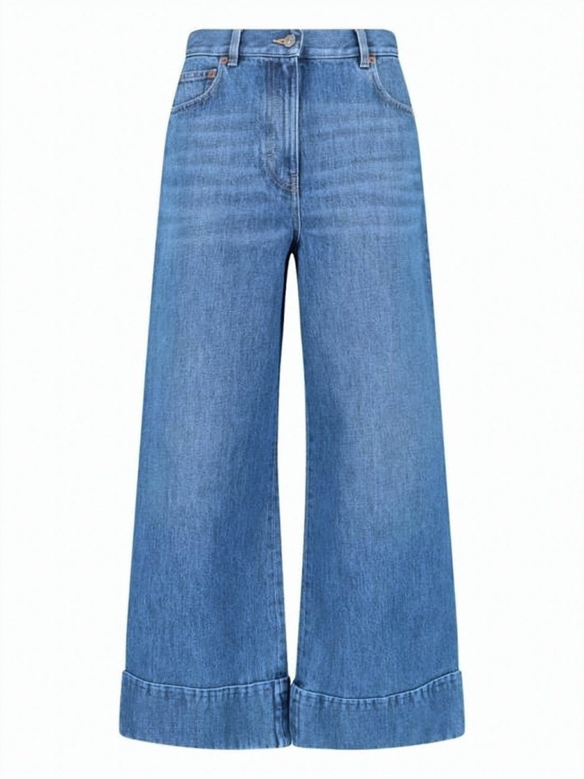 Valentino Garavani Wide-Leg Denim Pants With High Waist