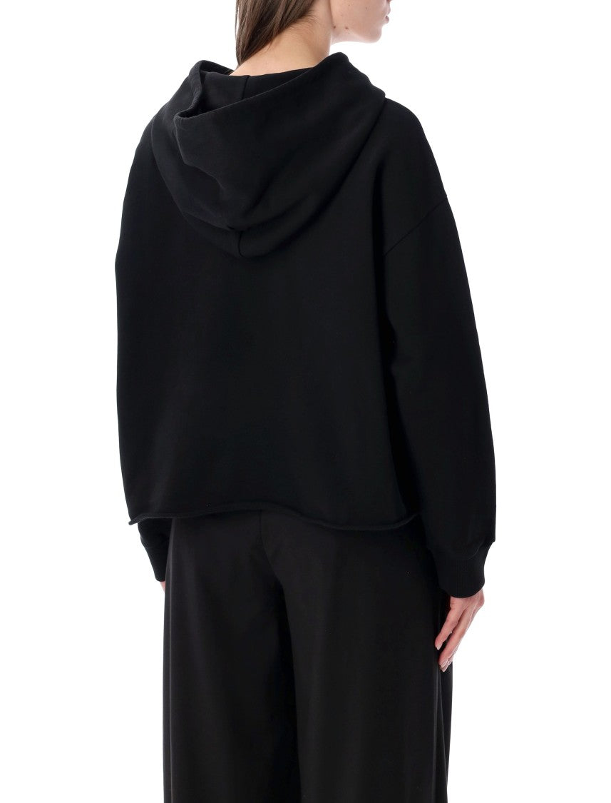 Mm6 By Maison Margiela Unbrushed Cotton Jersey Logo Hoodie