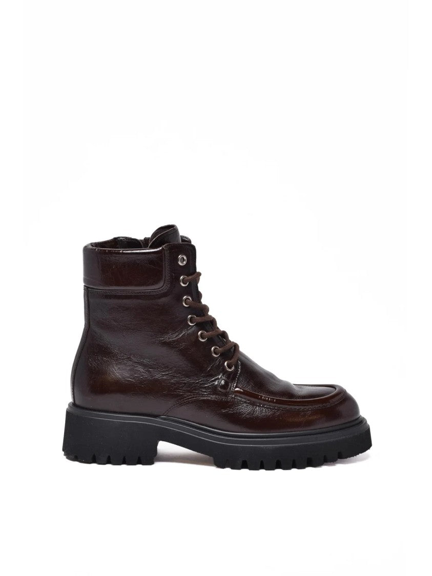 Guglielmo Rotta Chocolate Leather Zip Boots