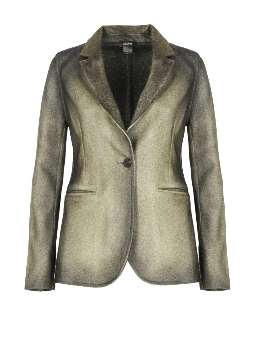 Avant Toi Green Gradient Spear Collar Jacket