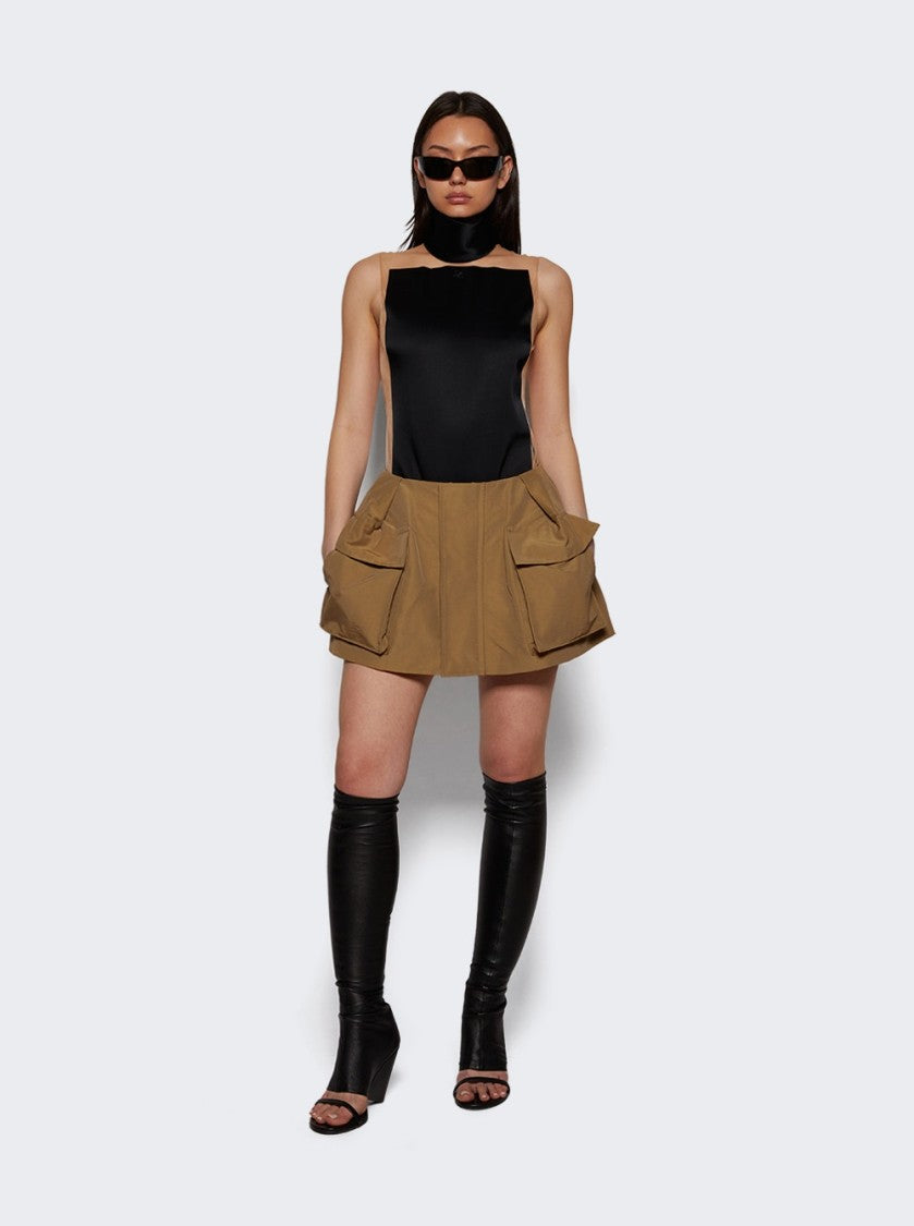 Courrèges Illusion Mockneck Bodysuit Sand And Black