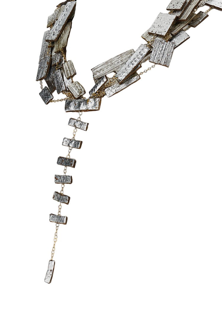 Gfw Artistic Hand-Dyed Silver Necklace With Classic Clasp