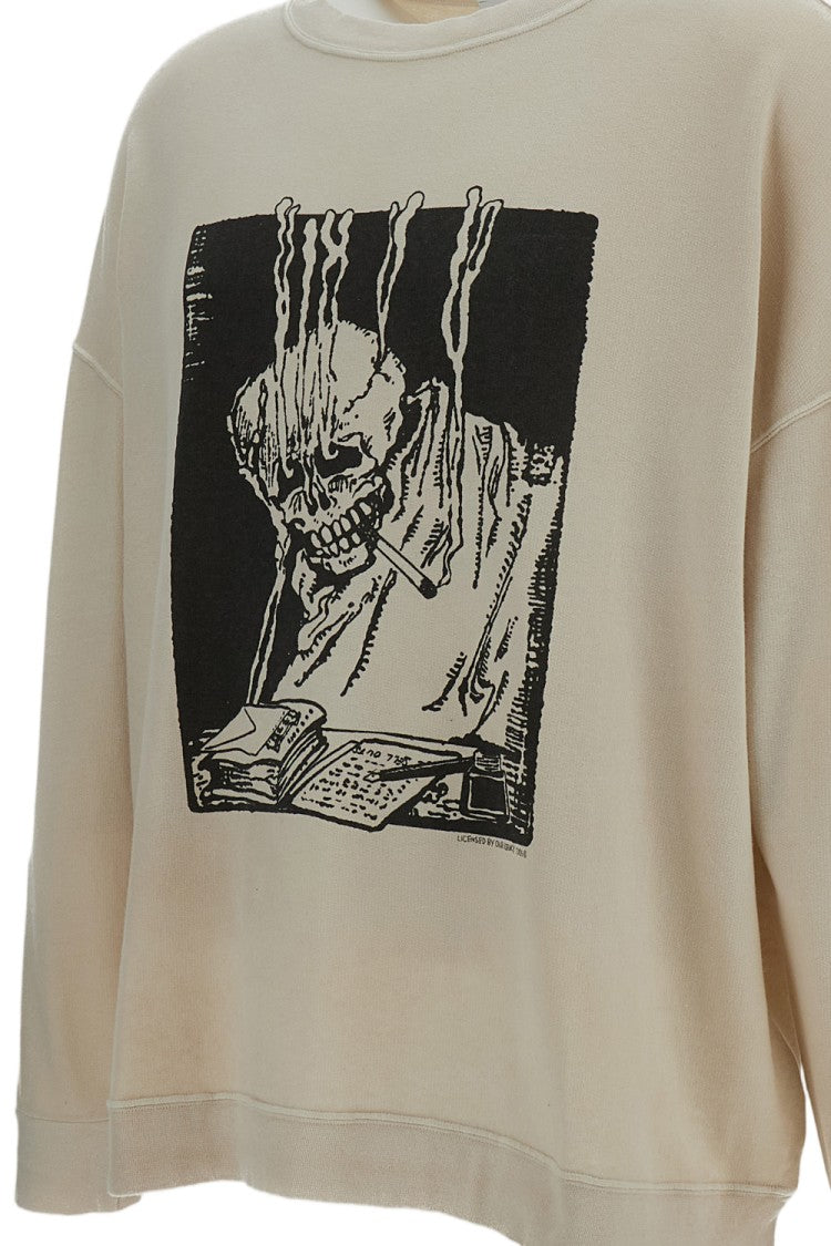 Our Legacy Lightweight Cotton-Linen Blend Oversized Sweatshirt With Graphic Print