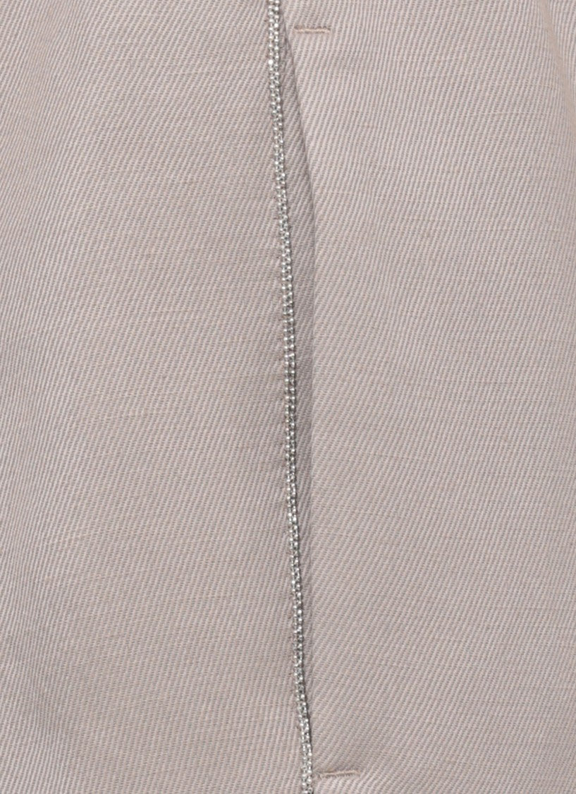 Peserico Linen Embellished Straight-Leg Pants