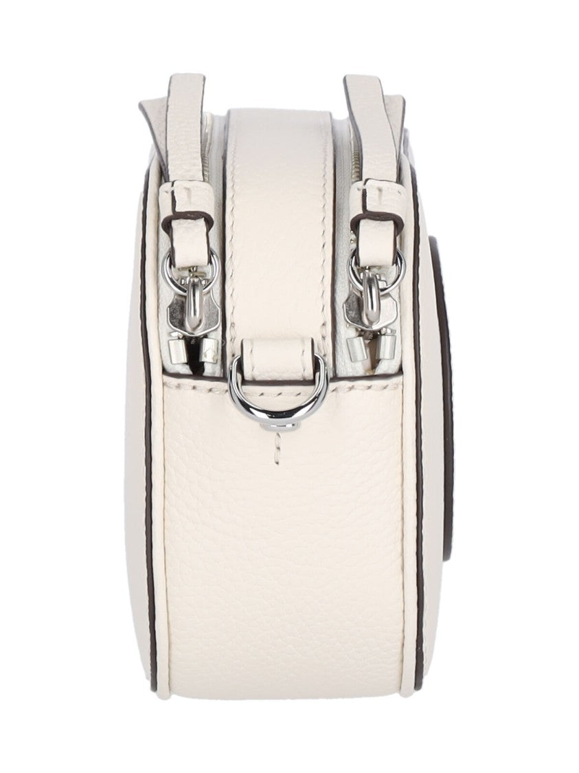 Tory Burch White Miller Double Zip Leather Bag