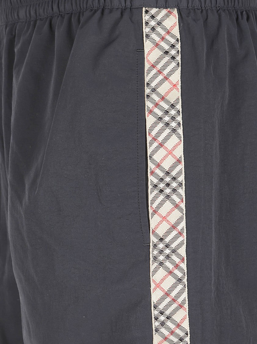 Burberry Checkered Panel Shorts With Elastic Waistband