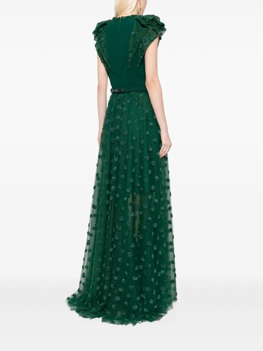 Saiid Kobeisy Beaded Tulle Dress With Polka Dots