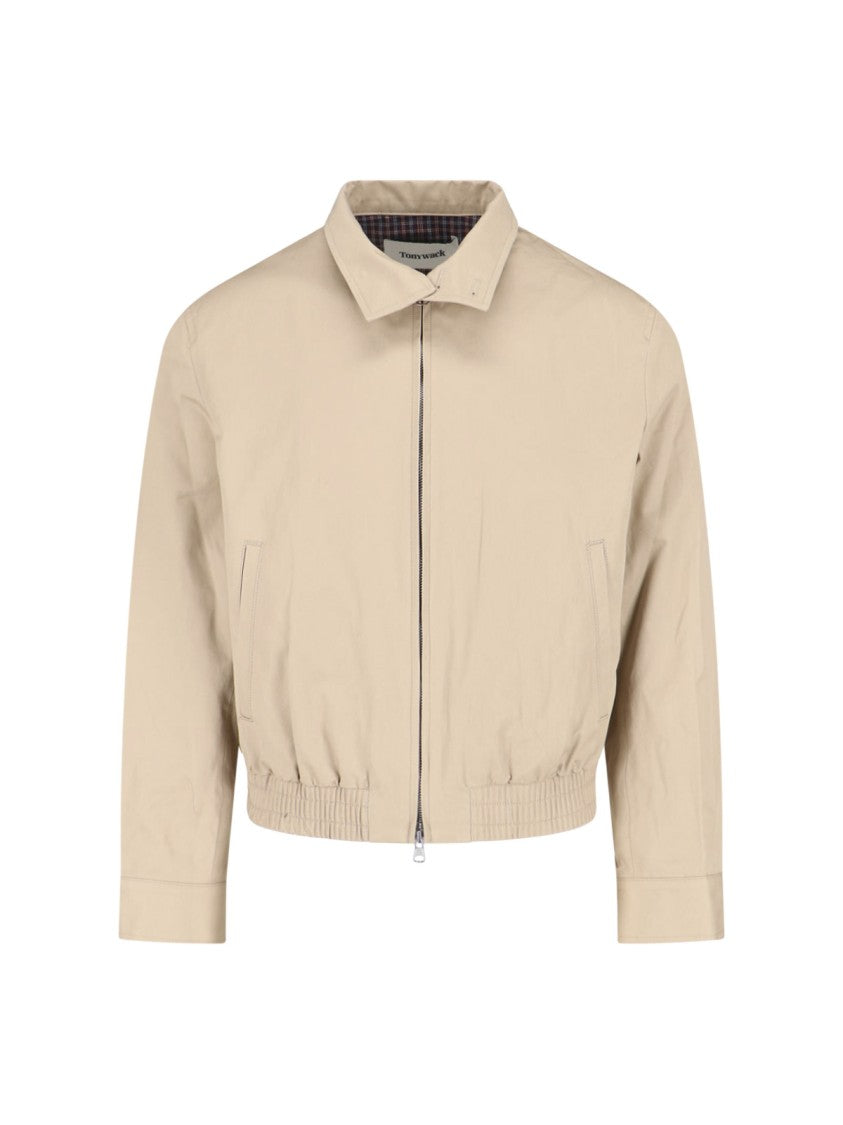 Tonywack Structured Beige Jacket With Front Zipper
