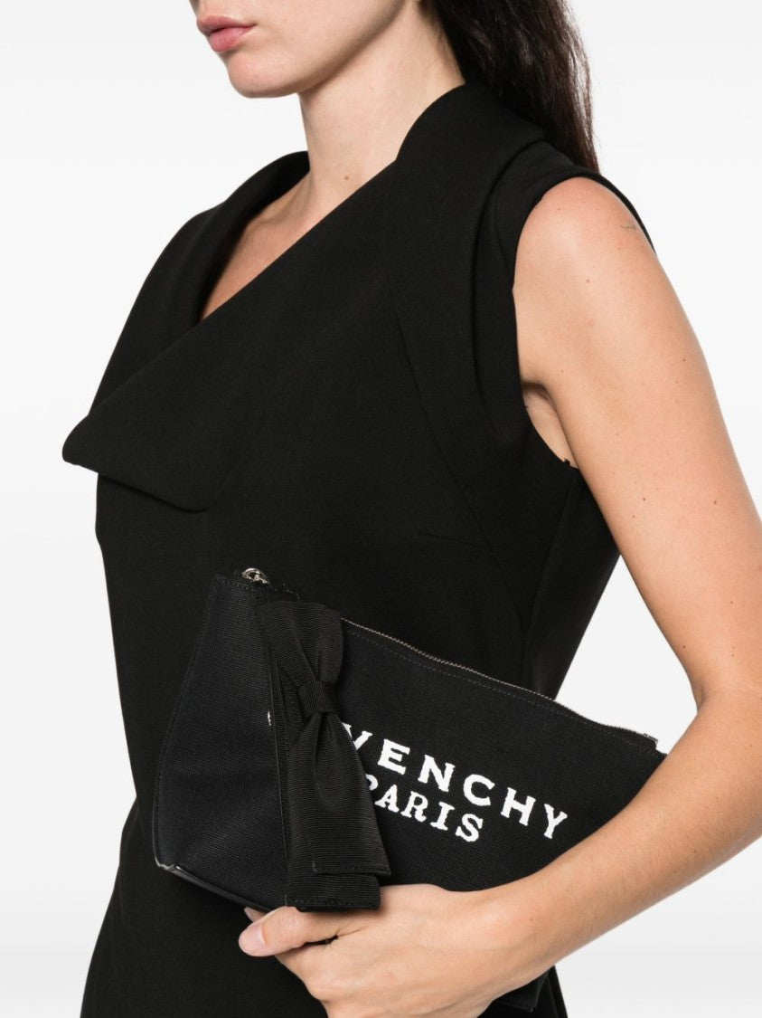 Givenchy Rectangular Black Pouch With Decorative Bow