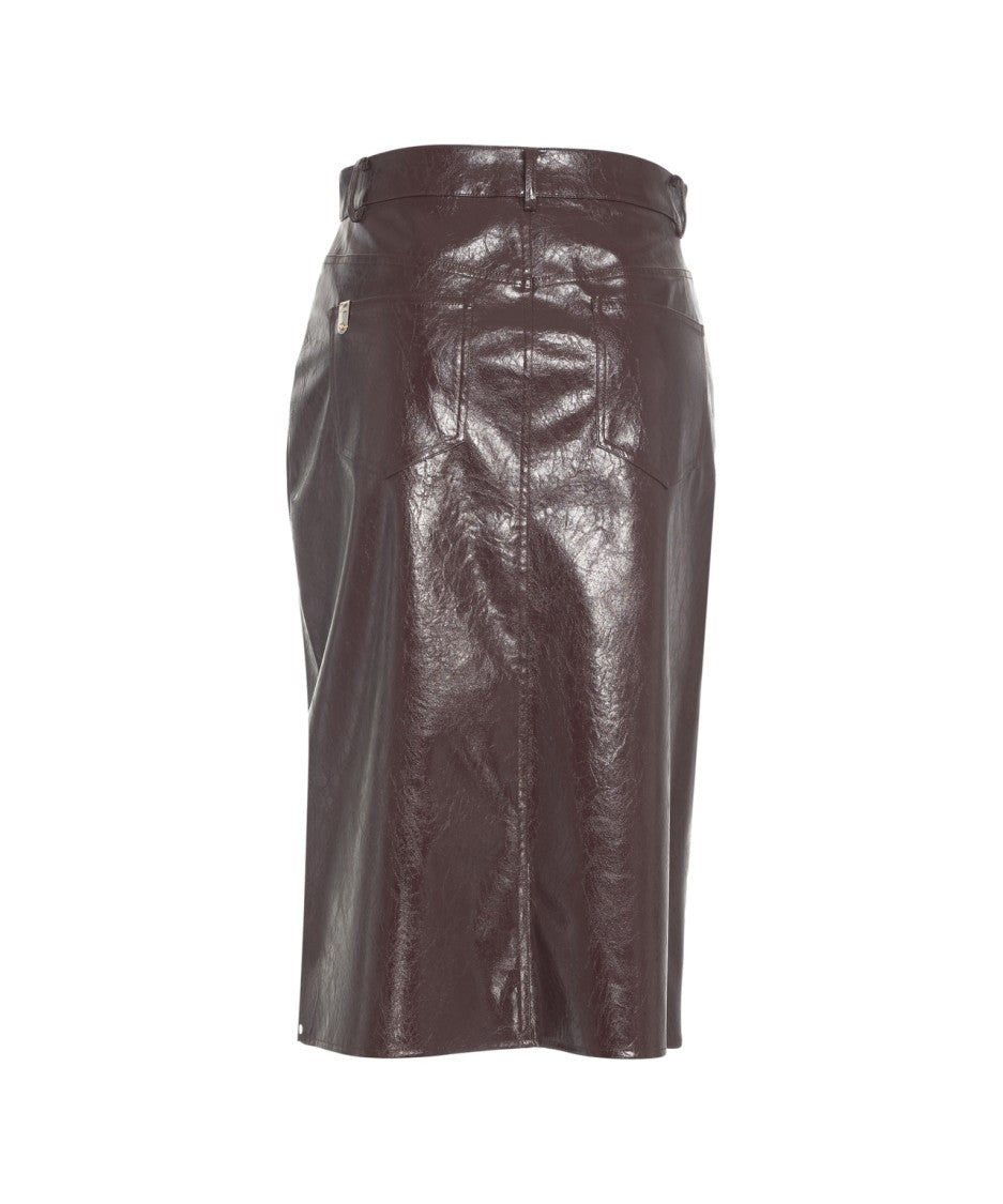 Liu Jo Faux Leather Midi Skirt