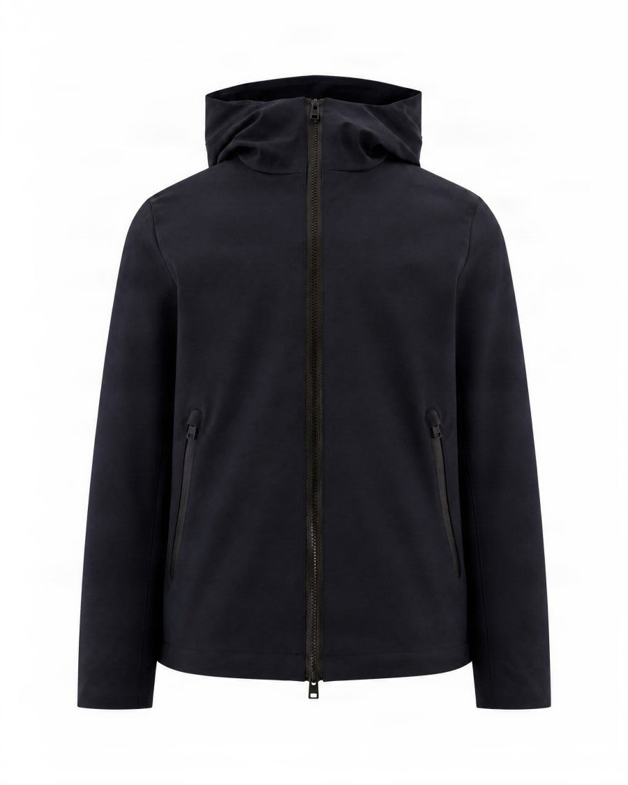 Woolrich Zip Front Hooded Casual Jacket With Structured Silhouette