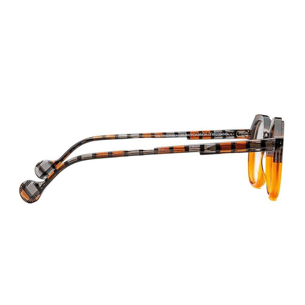 Matttew Backgammon Hexagonal Frame Backgammon Eyeglasses In Checkered Acetate