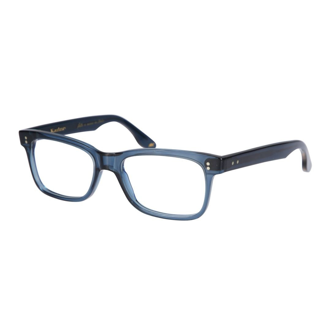 Kador Translucent Deep Blue Viko Silver Rivet Rectangular Eyeglasses
