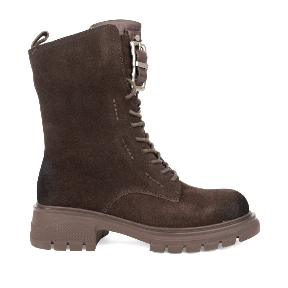 Linda Baumann Brown Rugged Sturdy Buckle Leather Ankle Boots