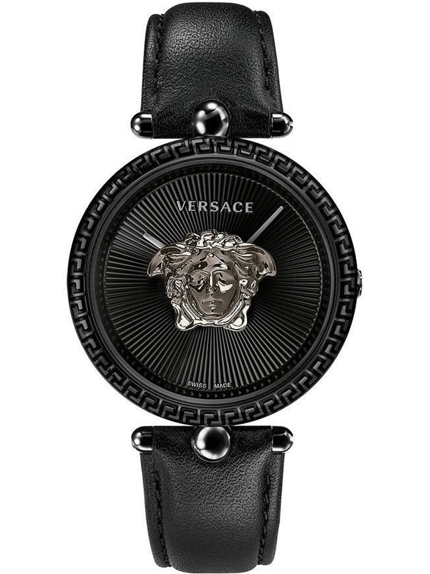 Versace Greca Logo 38Mm Women's Analog Watch With Blue Leather Strap