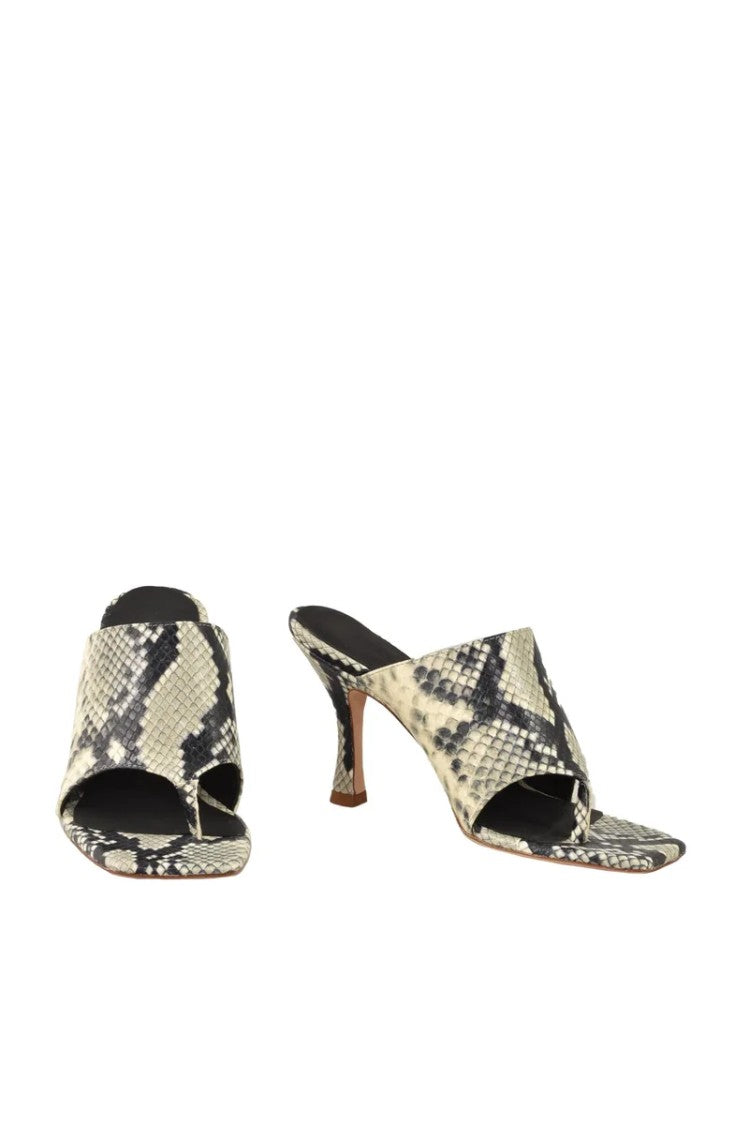 Erika Cavallini Leather Sandals - Black/Beige
