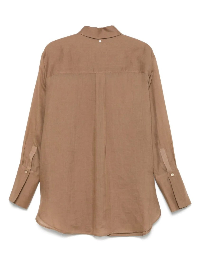 Lorena Antoniazzi Camel Brown Ramie Shirt